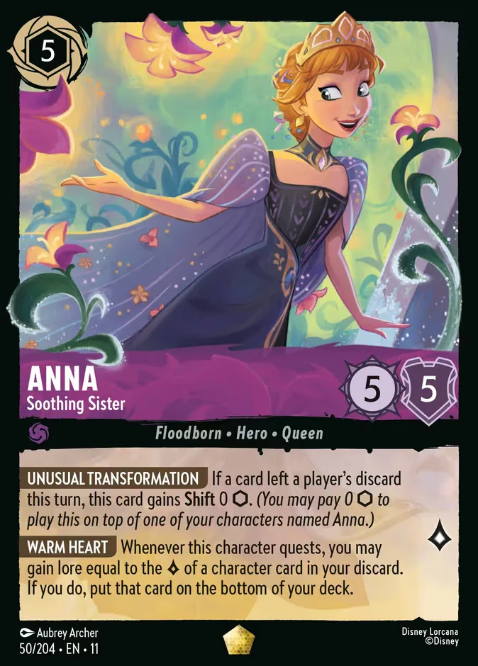Anna #50 Winterspell Disney Lorcana card