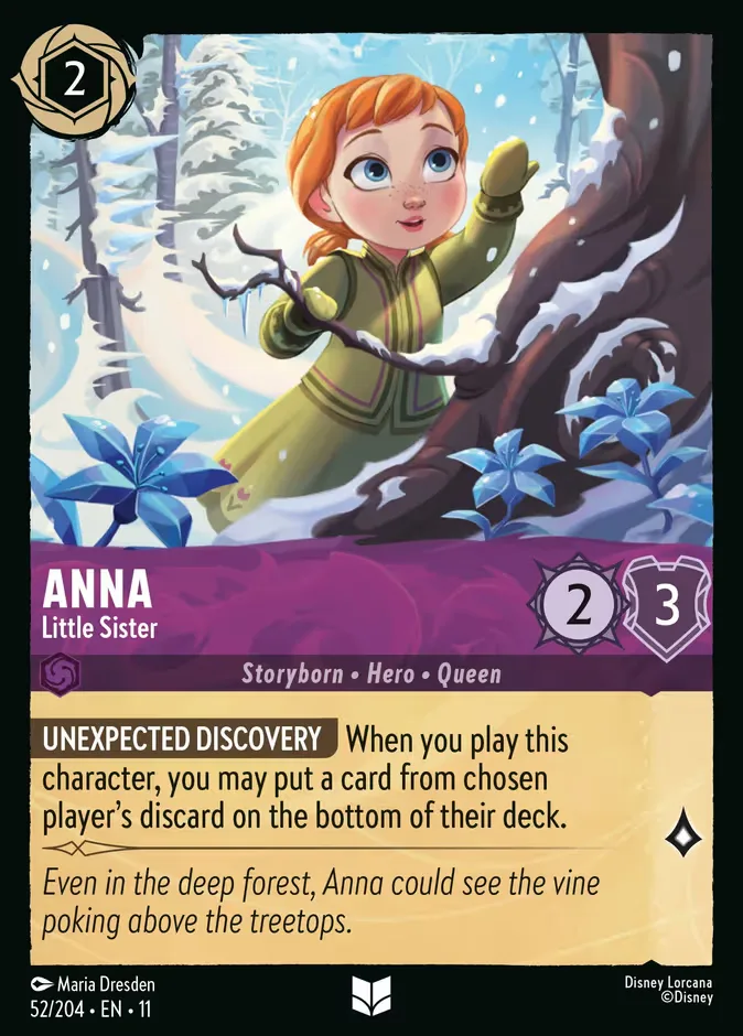 Anna #52 Winterspell Disney Lorcana card
