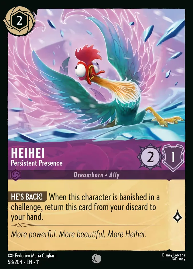 Heihei #58 Winterspell Disney Lorcana card