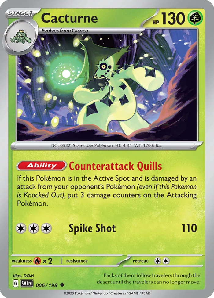 Cacturne #6 Scarlet & Violet Pokemon card