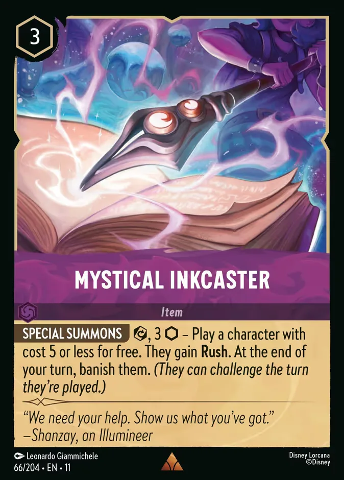 Mystical Inkcaster #66 Winterspell Disney Lorcana card