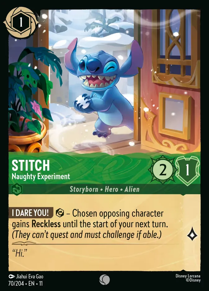 Stitch #70 Winterspell Disney Lorcana card