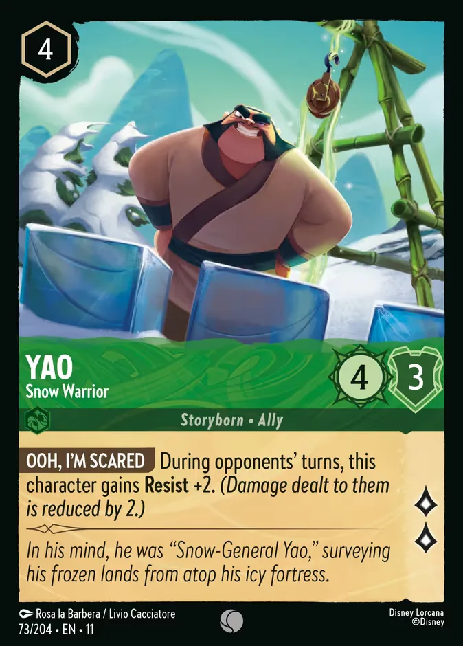 Yao #73 Winterspell Disney Lorcana card