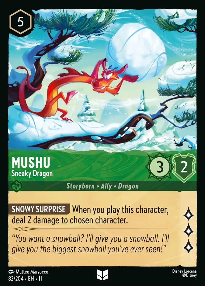Mushu #82 Winterspell Disney Lorcana card