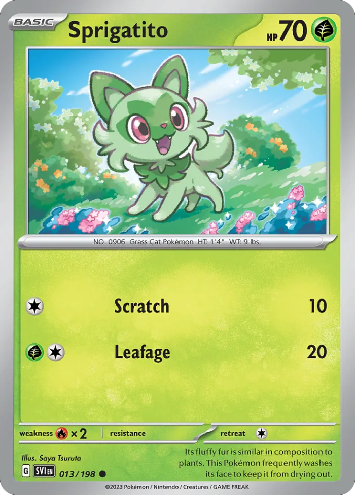 Sprigatito #13 Scarlet & Violet Pokemon card