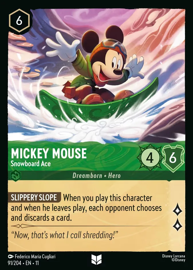 Mickey Mouse #91 Winterspell Disney Lorcana card