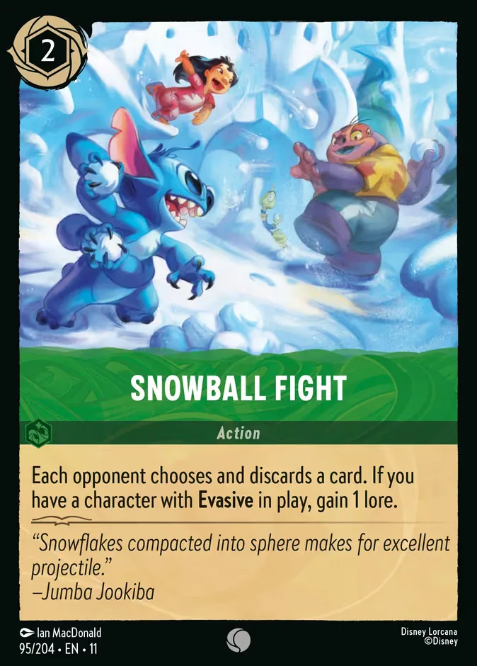 Snowball Fight #95 Winterspell Disney Lorcana card