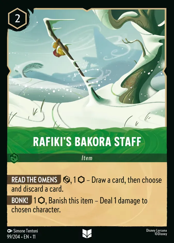 Rafiki's Bakora Staff #99 Winterspell Disney Lorcana card