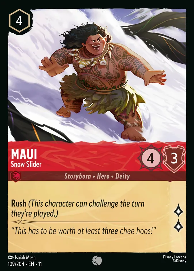 Maui #109 Winterspell Disney Lorcana card