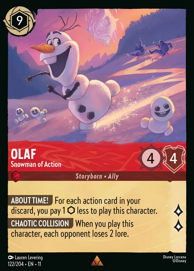 Olaf #122 Winterspell Disney Lorcana card