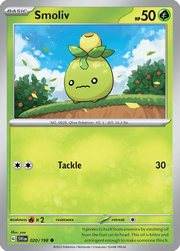 Smoliv #20 Scarlet & Violet Pokemon card