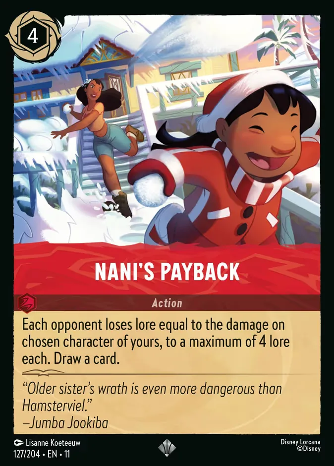 Nani's Payback #127 Winterspell Disney Lorcana card