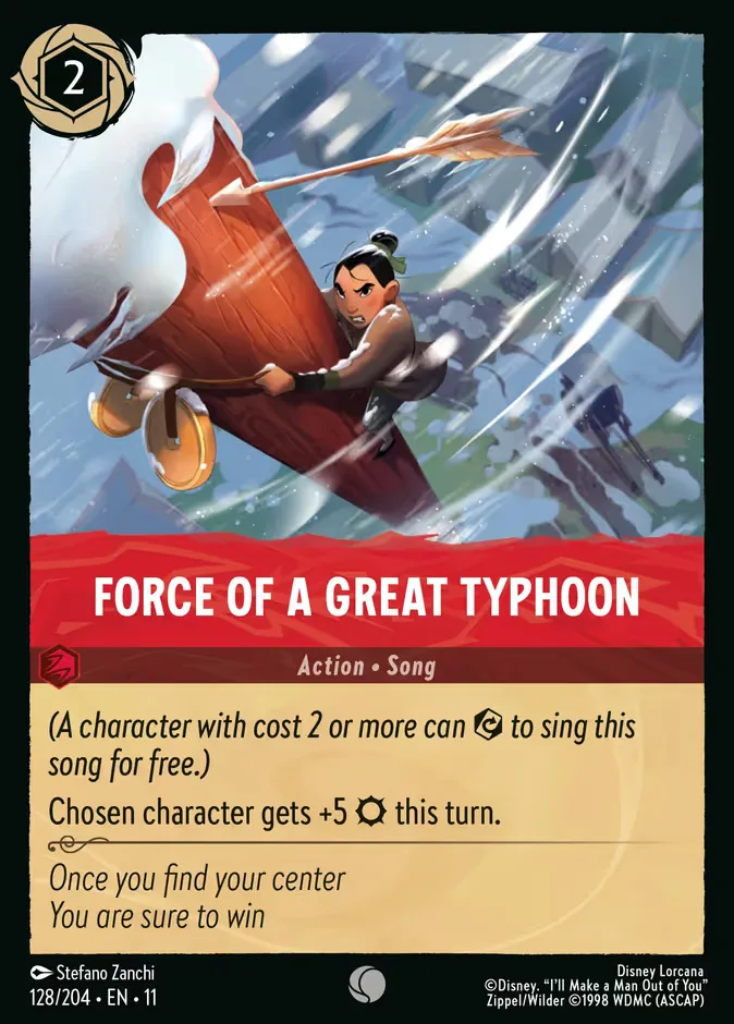 Force of a Great Typhoon #128 Winterspell Disney Lorcana card