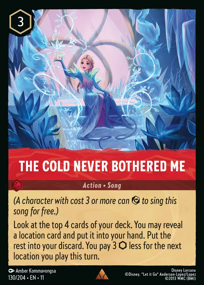 The Cold Never Bothered Me #130 Winterspell Disney Lorcana card