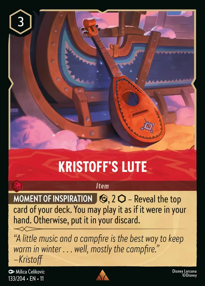 Kristoff's Lute #133 Winterspell Disney Lorcana card