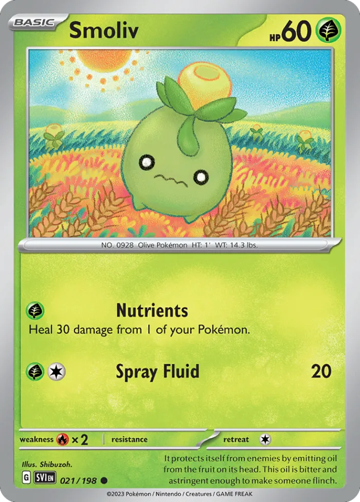 Smoliv #21 Scarlet & Violet Pokemon card