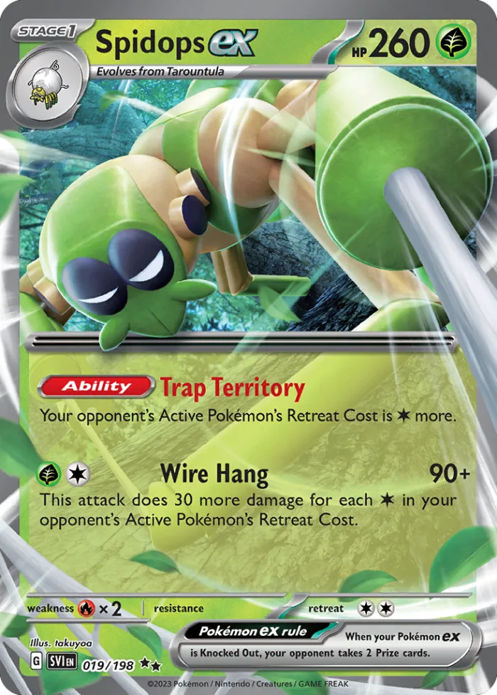 Spidops ex #19 Scarlet & Violet Pokemon card