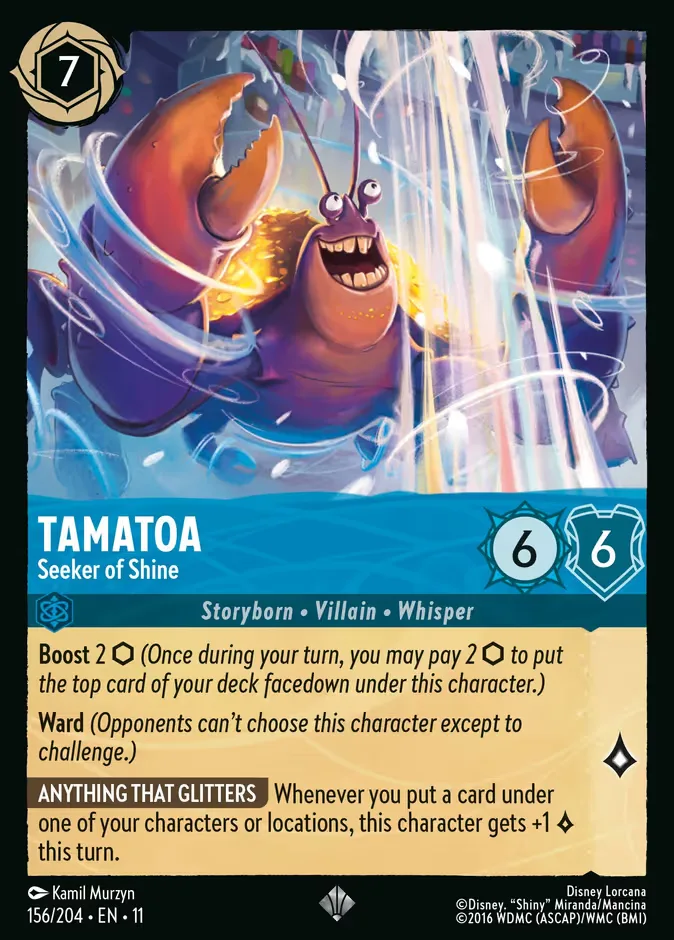 Tamatoa #156 Winterspell Disney Lorcana card