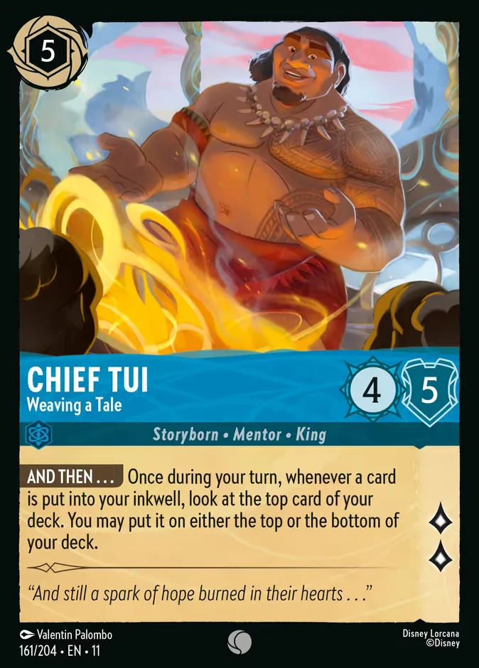 Chief Tui #161 Winterspell Disney Lorcana card