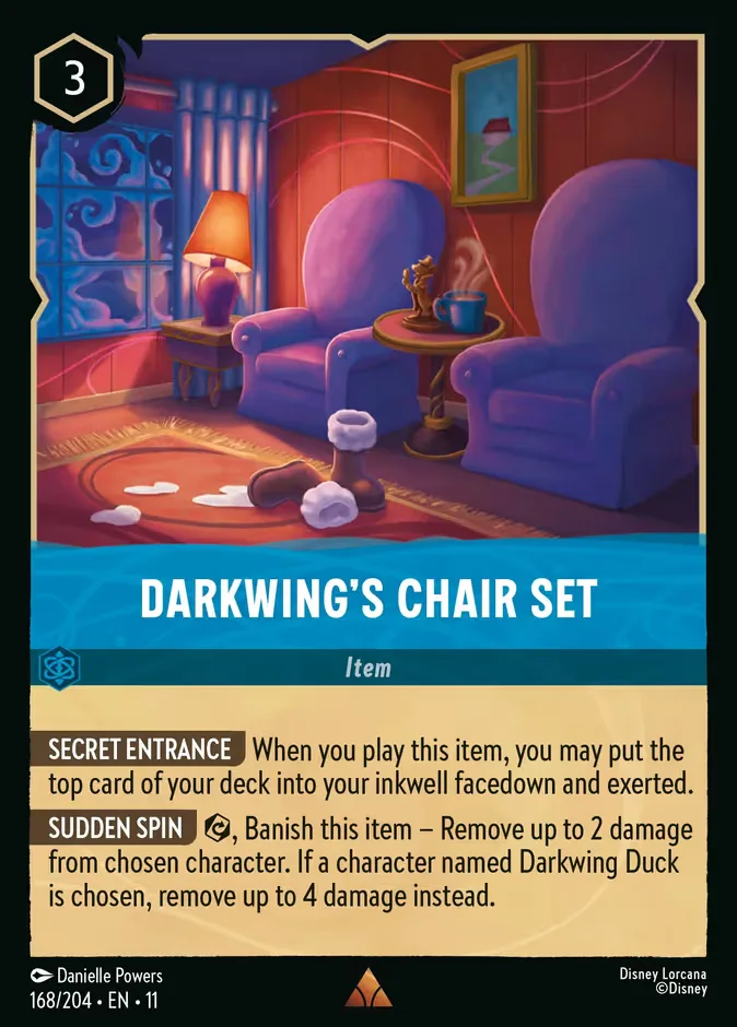 Darkwing's Chair Set #168 Winterspell Disney Lorcana card