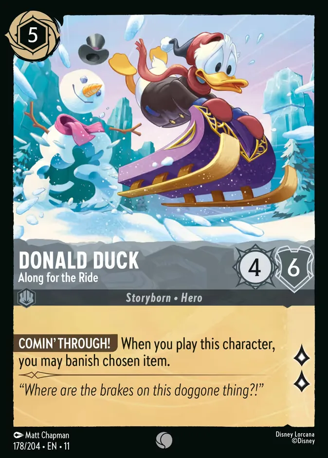 Donald Duck #178 Winterspell Disney Lorcana card
