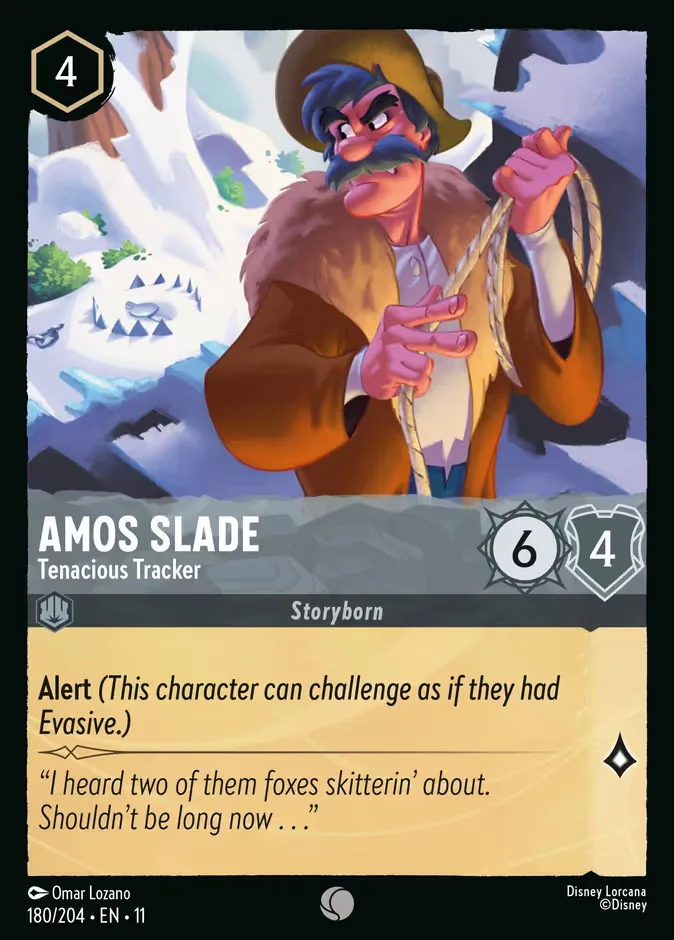 Amos Slade #180 Winterspell Disney Lorcana card