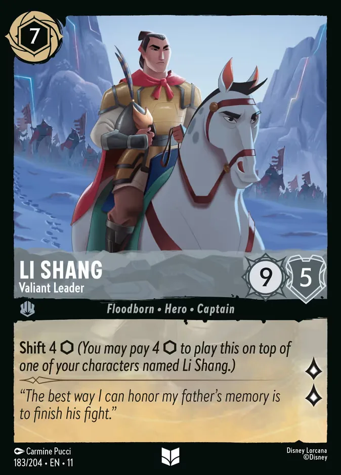Li Shang #183 Winterspell Disney Lorcana card