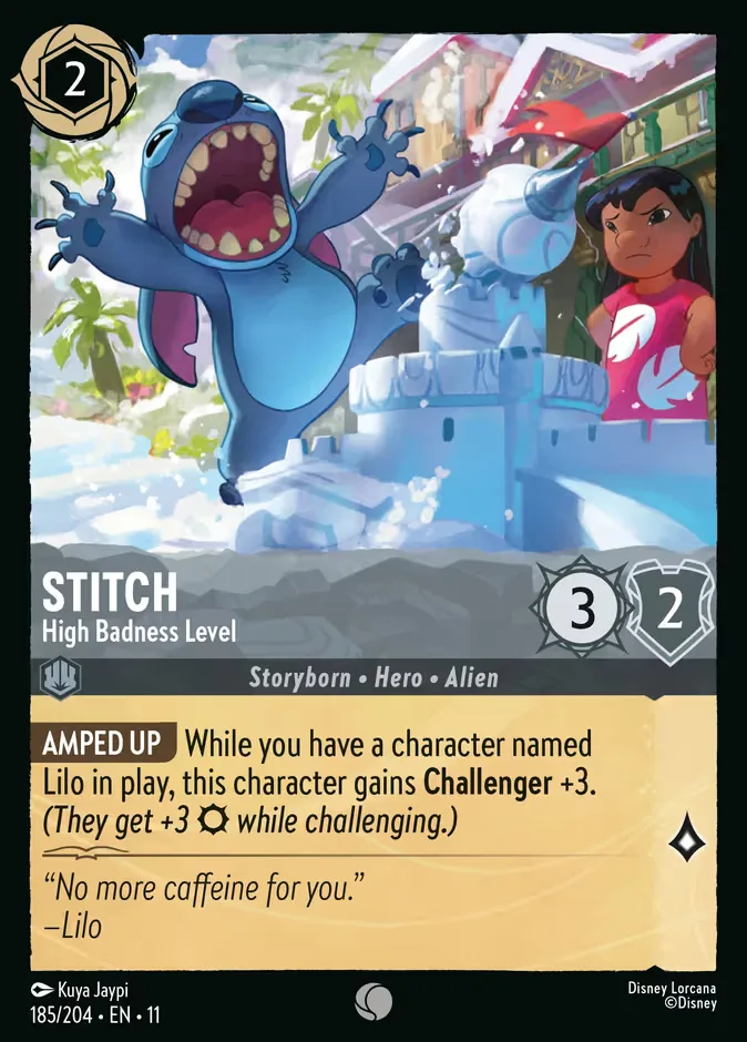 Stitch #185 Winterspell Disney Lorcana card