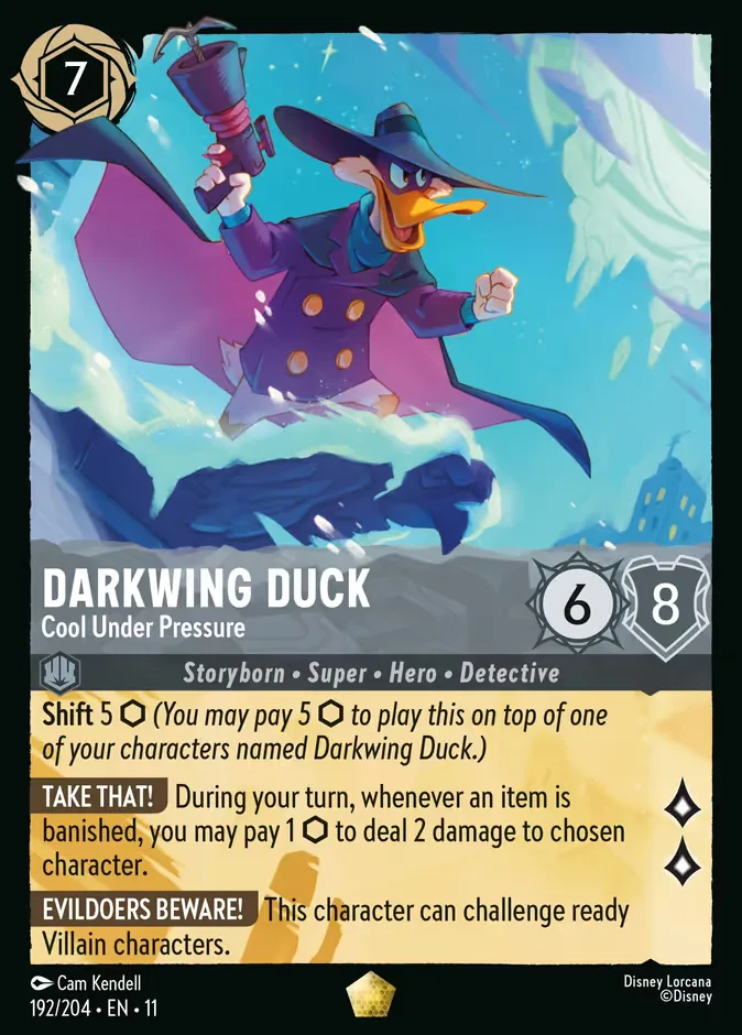Darkwing Duck #192 Winterspell Disney Lorcana card