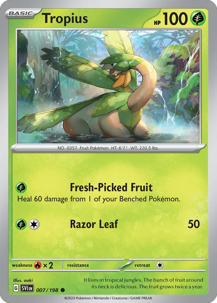 Tropius #7 Scarlet & Violet Pokemon card