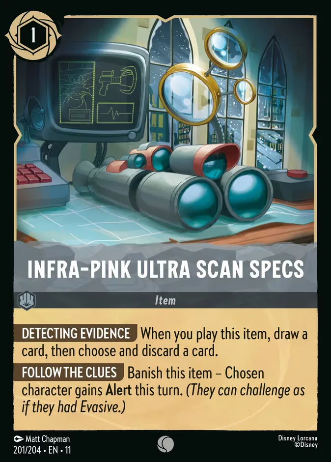 Infra-Pink Ultra Scan Specs #201 Winterspell Disney Lorcana card