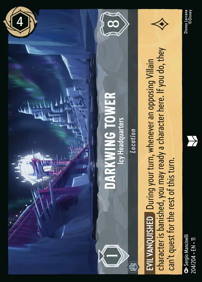 Darkwing Tower #204 Winterspell Disney Lorcana card