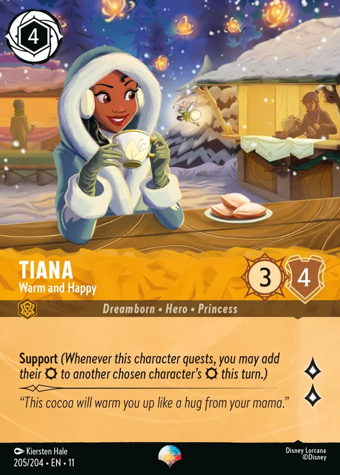 Tiana #205 Winterspell Disney Lorcana card