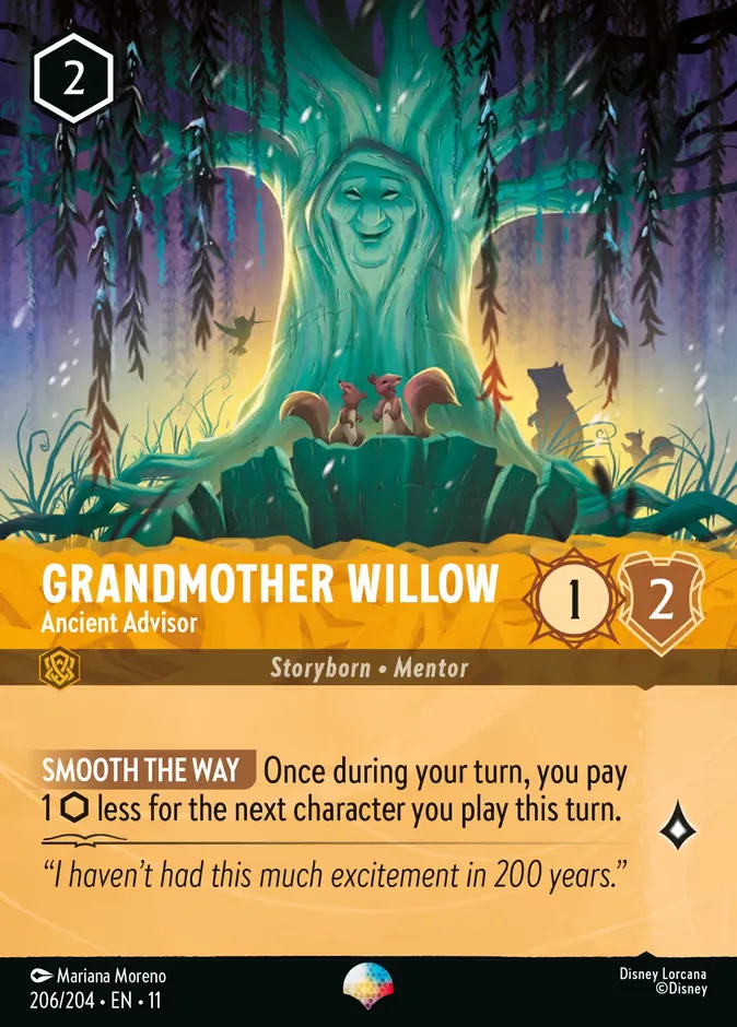 Grandmother Willow #206 Winterspell Disney Lorcana card