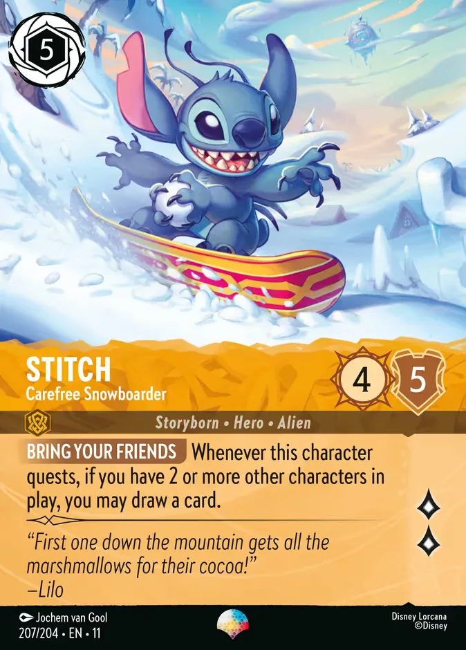 Stitch #207 Winterspell Disney Lorcana card
