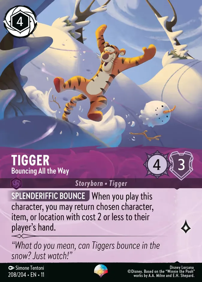 Tigger #208 Winterspell Disney Lorcana card