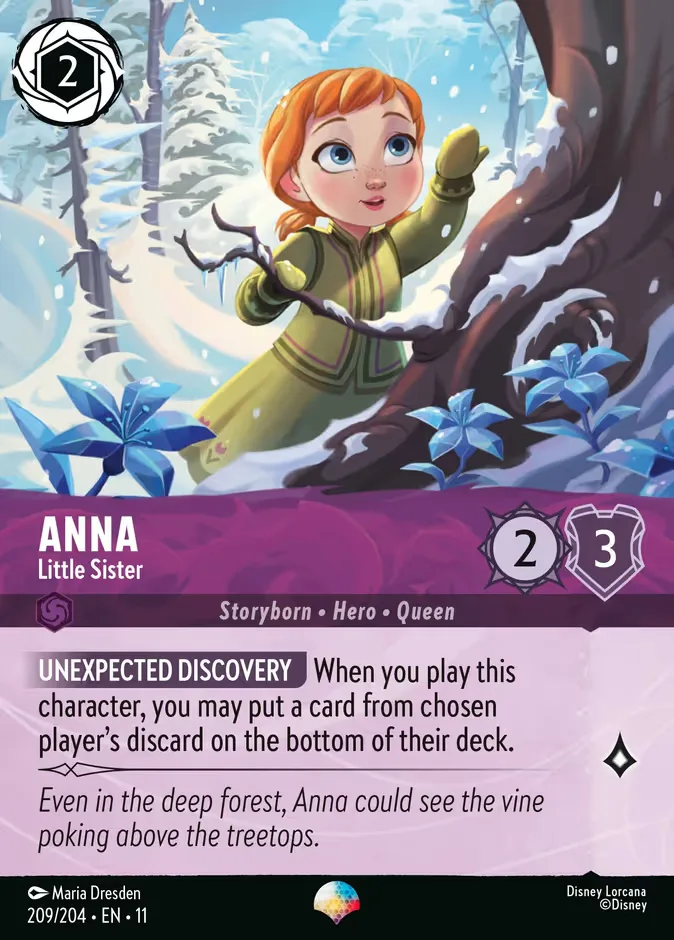 Anna #209 Winterspell Disney Lorcana card
