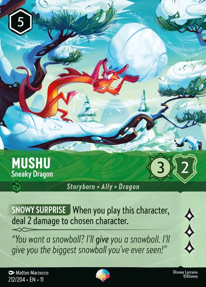 Mushu #212 Winterspell Disney Lorcana card