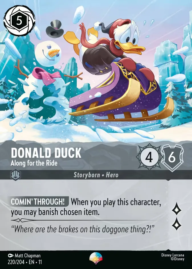 Donald Duck #220 Winterspell Disney Lorcana card
