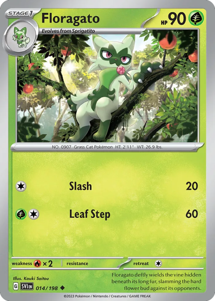 Floragato #14 Scarlet & Violet Pokemon card