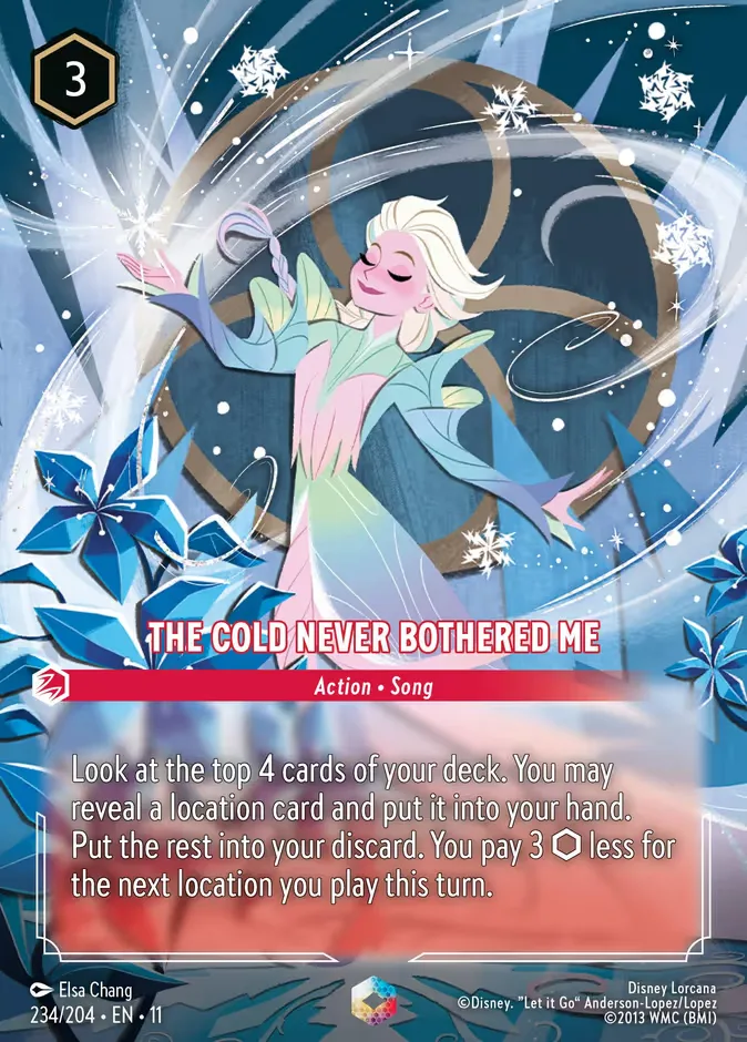 The Cold Never Bothered Me #234 Winterspell Disney Lorcana card