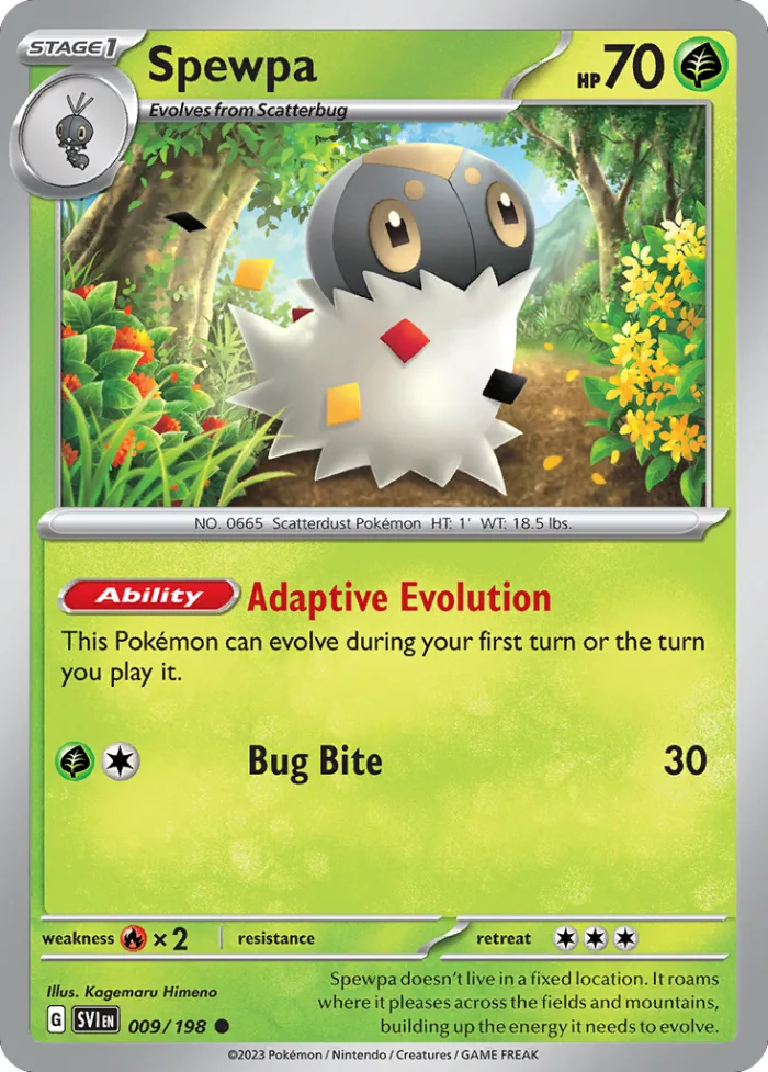 Spewpa #9 Scarlet & Violet Pokemon card