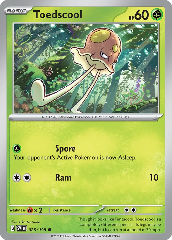 Toedscool #25 Scarlet & Violet Pokemon card