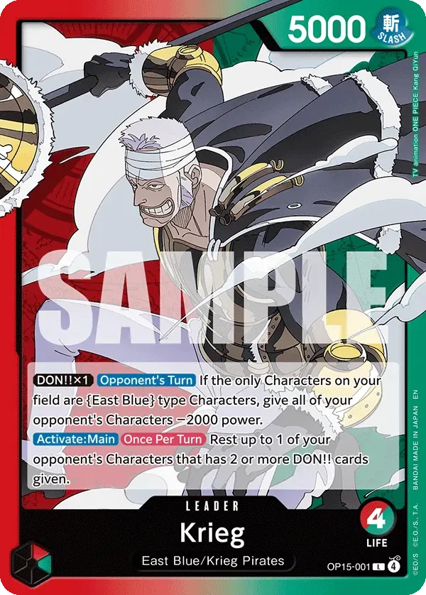 Krieg #OP15-001 Adventure on Kami's Island One Piece card