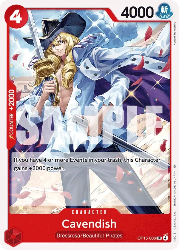 Cavendish #OP15-006 Adventure on Kami's Island One Piece card