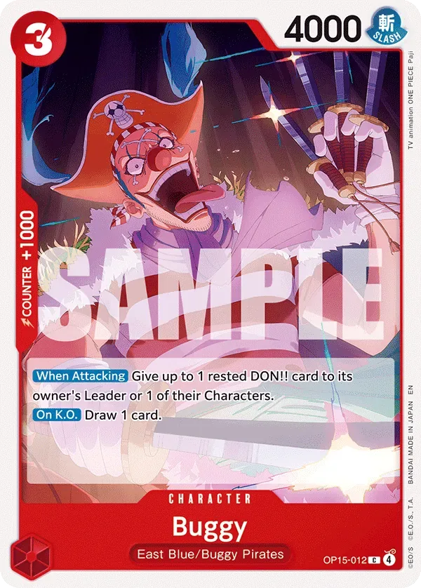 Buggy #OP15-012 Adventure on Kami's Island One Piece card