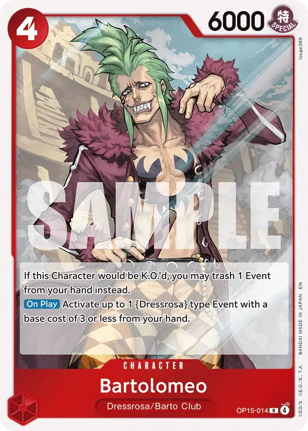 Bartolomeo #OP15-014 Adventure on Kami's Island One Piece card