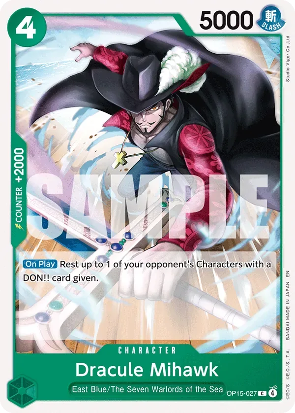 Dracule Mihawk #OP15-027 Adventure on Kami's Island One Piece card