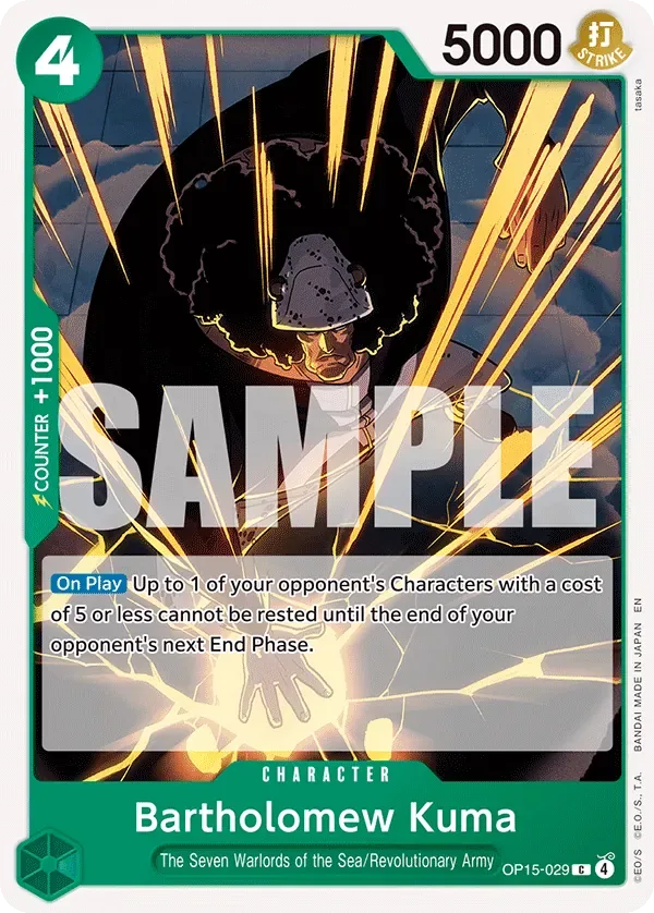 Bartholomew Kuma #OP15-029 Adventure on Kami's Island One Piece card