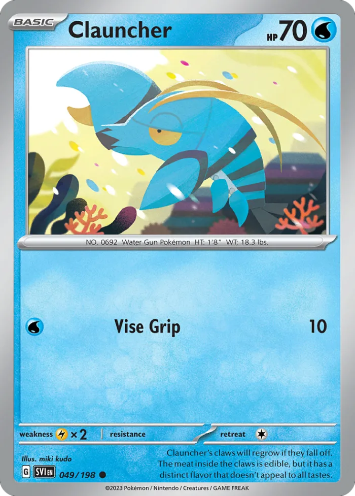 Clauncher #49 Scarlet & Violet Pokemon card